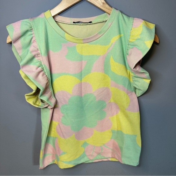 Zara Sherbert Flutter Sleeve Shirt - Picture 3 of 7